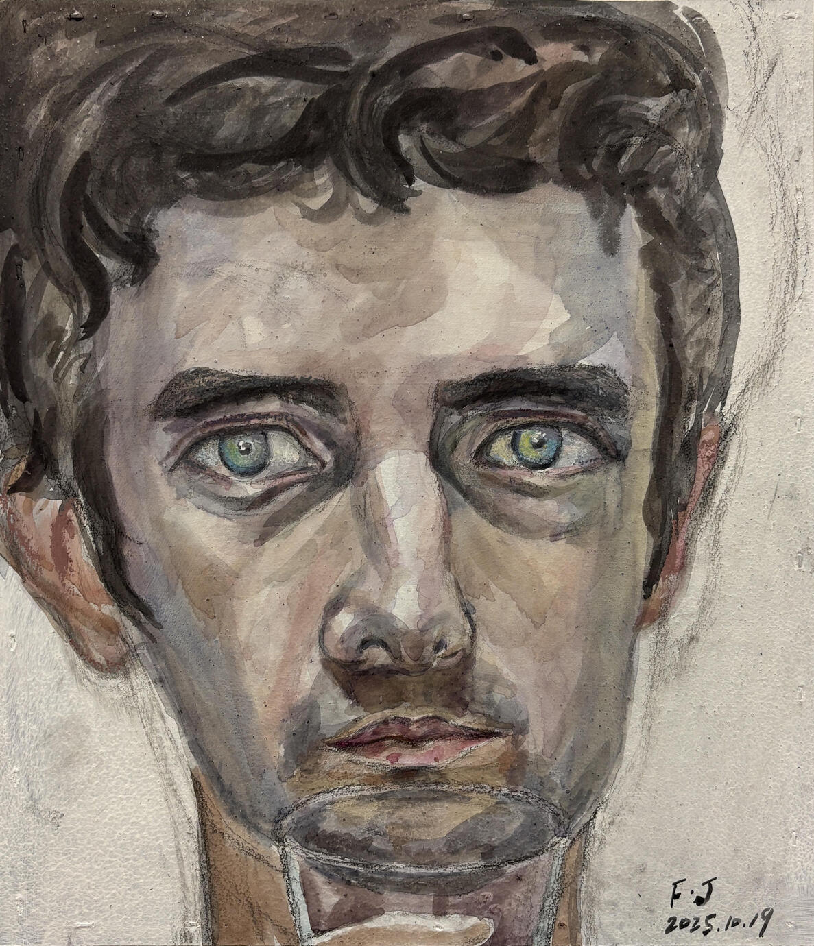 The unuttered 11.7*13.8" watercolor, pastel